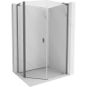 Mexen Mist L cabine de douche pentagonale asymétrique pivotante 80x90 cm transparent gris canon brossé - 8A8L-080-090-66-00