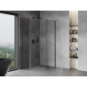 Mexen Mist L cabine de douche pentagonale asymétrique pivotante 80x90 cm transparent gris canon brossé - 8A8L-080-090-66-00