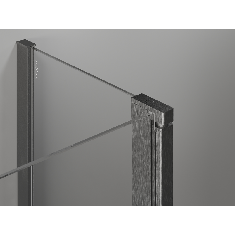 Mexen Mist L cabine de douche pentagonale pivotante 90 x 90 cm, transparent, gris canon brossé - 8A8L-090-090-66-00