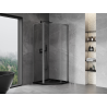 Mexen Mist L cabine de douche pentagonale pivotante 90 x 90 cm, transparent, gris canon brossé - 8A8L-090-090-66-00