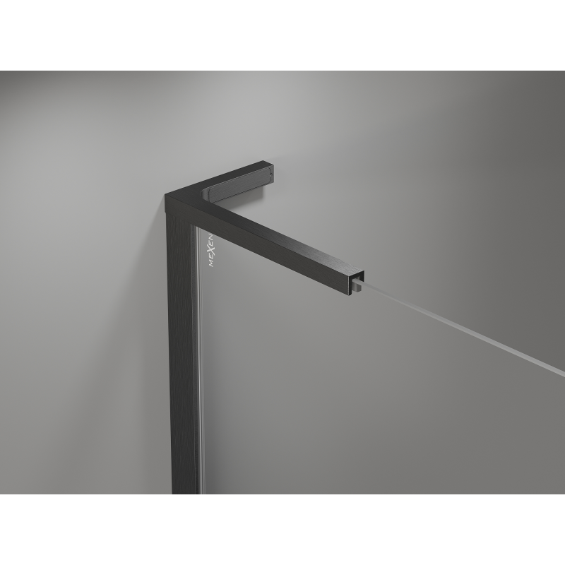 Mexen Mist L cabine de douche pentagonale asymétrique pivotante 100x90 cm transparent gris brossé - 8A8L-100-090-66-00