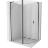 Mexen Mist L cabine de douche pentagonale asymétrique pivotante 100x90 cm transparent gris brossé - 8A8L-100-090-66-00