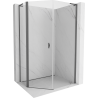 Mexen Mist L cabine de douche pentagonale asymétrique pivotante 80x100 cm transparent gris canon brossé - 8A8L-080-100-66-00