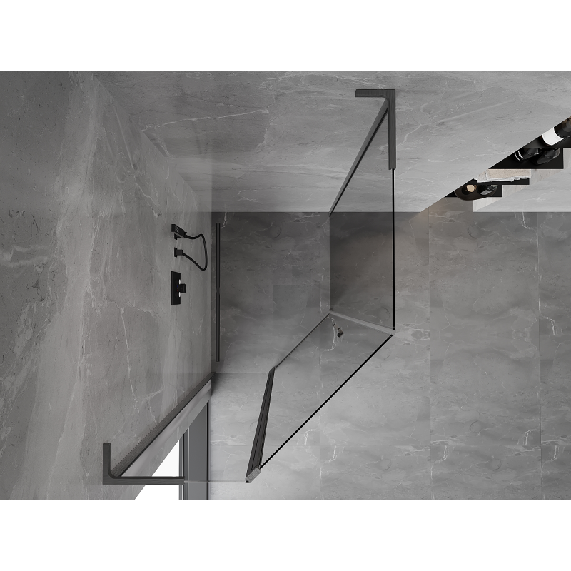 Mexen Mist L cabine de douche pentagonale asymétrique pivotante 90x100 cm transparent gun gray brossé - 8A8L-090-100-66-00