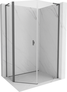 Mexen Mist L cabine de douche pentagonale asymétrique pivotante 90x100 cm transparent gun gray brossé - 8A8L-090-100-66-00