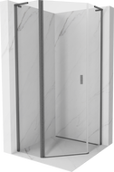 Mexen Mist L cabine de douche pentagonale pivotante 100 x 100 cm, transparent, gris canon brossé - 8A8L-100-100-66-00