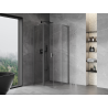 Mexen Mist L cabine de douche pentagonale à porte battante 80 x 80 cm, transparente, métal gun - 8A8L-080-080-95-00