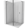 Mexen Mist L cabine de douche pentagonale asymétrique pivotante 90 x 80 cm, transparente, métal canon - 8A8L-090-080-95-00