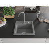 Mexen Vito évier en granit 1 bac avec robinet de cuisine Telma, gris - 6503-71-670200-71