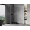Mexen Mist L cabine de douche pentagonale asymétrique pivotante 80 x 90 cm, transparent, métal canon - 8A8L-080-090-95-00