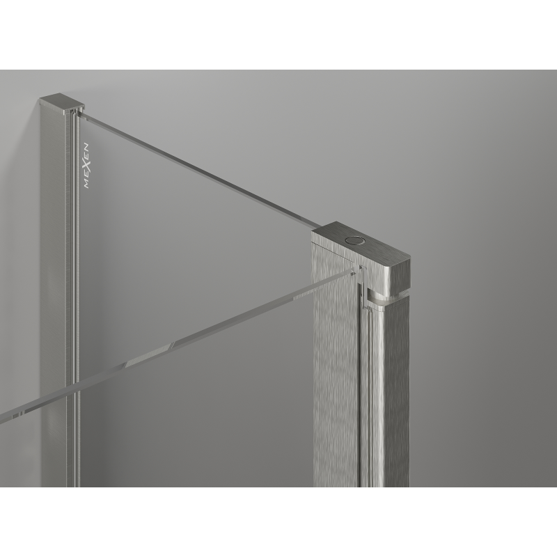 Mexen Mist L cabine de douche pentagonale pivotante 80 x 80 cm, transparent, nickel brossé - 8A8L-080-080-97-00