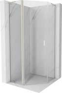 Mexen Mist L cabine de douche pentagonale pivotante 80 x 80 cm, transparent, nickel brossé - 8A8L-080-080-97-00
