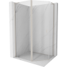 Mexen Mist L cabine de douche pentagonale asymétrique pivotante 90 x 80 cm transparent nickel brossé - 8A8L-090-080-97-00
