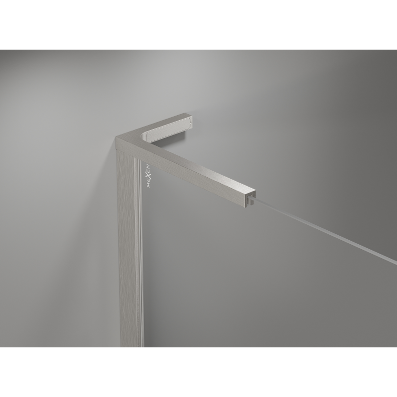 Mexen Mist L cabine de douche pentagonale asymétrique pivotante 80 x 90 cm transparent nickel brossé - 8A8L-080-090-97-00