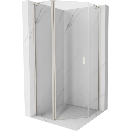 Mexen Mist L cabine de douche pentagonale pivotante 90 x 90 cm, transparente, nickel brossé - 8A8L-090-090-97-00