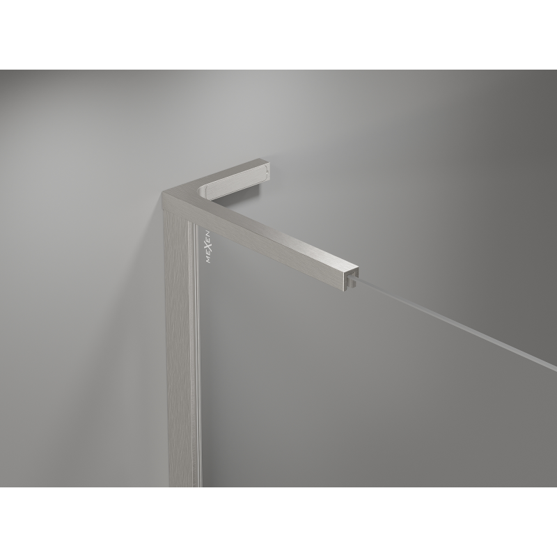 Mexen Mist L cabine de douche pentagonale asymétrique battante 100 x 90 cm transparent nickel brossé - 8A8L-100-090-97-00