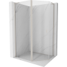 Mexen Mist L cabine de douche pentagonale asymétrique battante 100 x 90 cm transparent nickel brossé - 8A8L-100-090-97-00