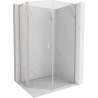 Mexen Mist L cabine de douche pentagonale asymétrique battante 80 x 100 cm transparent nickel brossé - 8A8L-080-100-97-00