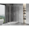 Mexen Mist L cabine de douche pentagonale asymétrique pivotante 90 x 100 cm transparent nickel brossé - 8A8L-090-100-97-00