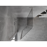 Mexen Mist L cabine de douche pentagonale asymétrique pivotante 90 x 100 cm transparent nickel brossé - 8A8L-090-100-97-00