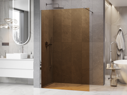 Mexen Kioto paroi de douche Walk-in 70 x 200 cm, bronze 8 mm, chrome - 800-070-101-01-32
