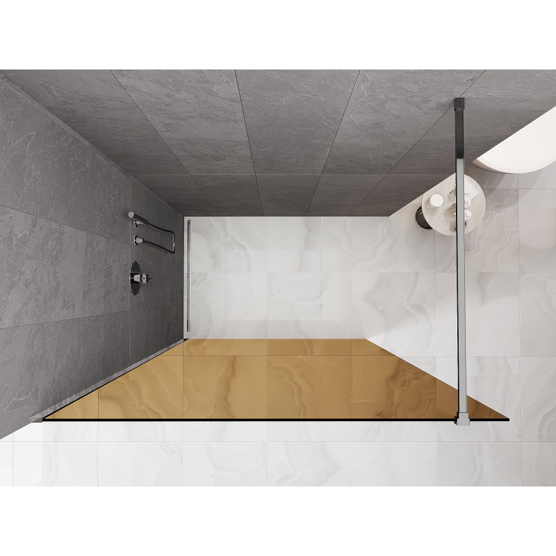 Mexen Kioto paroi de douche Walk-in 70 x 200 cm, bronze 8 mm, chrome - 800-070-101-01-32