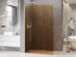 Mexen Kioto paroi de douche Walk-in 70 x 200 cm, bronze 8 mm, blanc - 800-070-101-20-32