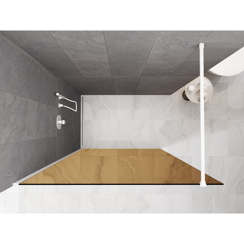 Mexen Kioto paroi de douche Walk-in 70 x 200 cm, bronze 8 mm, blanc - 800-070-101-20-32