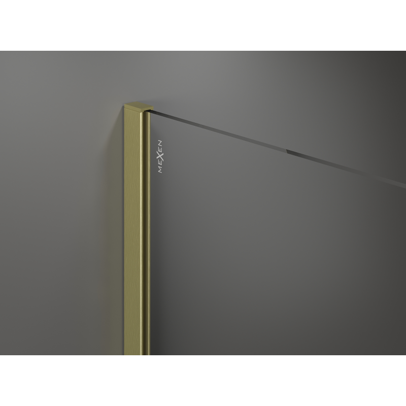 Mexen Kioto Paroi de douche Walk-in 100 x 200 cm, bronze 8 mm, or brossé - 800-100-101-55-32