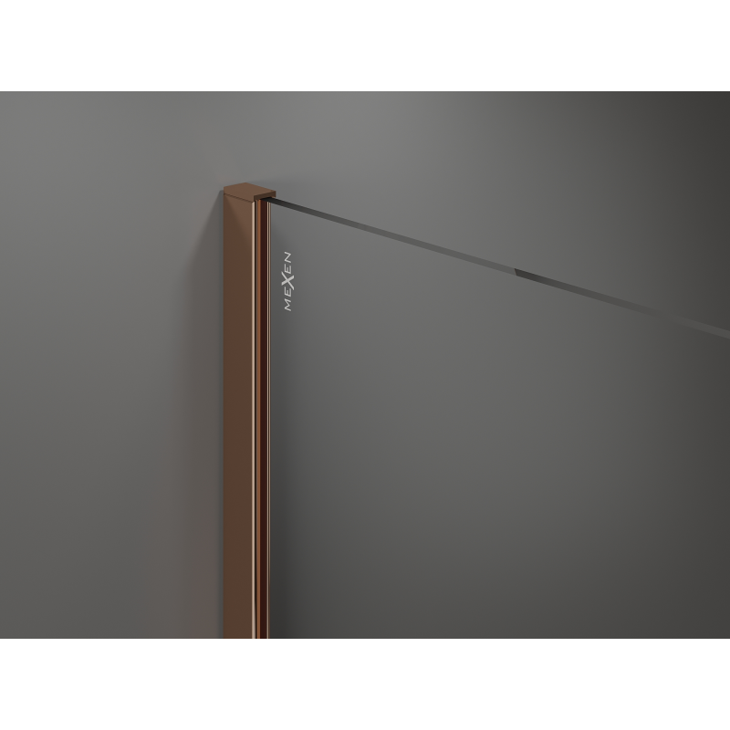 Mexen Kioto paroi de douche Walk-in 90 x 200 cm, bronze 8 mm, or rose - 800-090-101-60-32