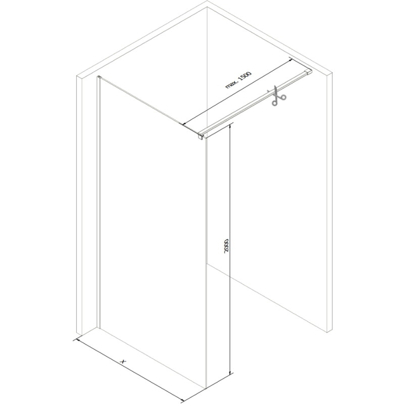 Mexen Kioto Paroi de douche Walk-in 130 x 200 cm, bronze 8 mm, or rose - 800-130-101-60-32