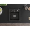 Mexen Vito évier en granit 1 bac avec mitigeur de cuisine Telma, noir/doré métallique - 6503-75-670200-70