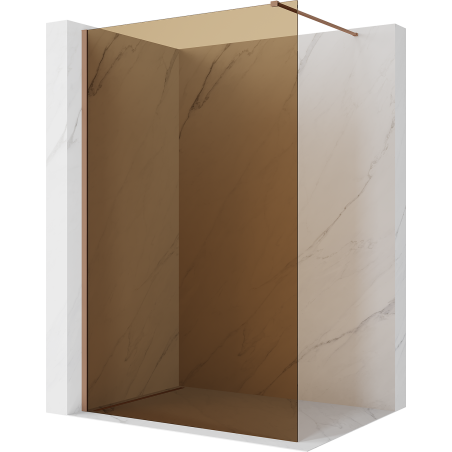 Mexen Kioto paroi de douche Walk-in 140 x 200 cm, bronze 8 mm, cuivre brossé - 800-140-101-65-32