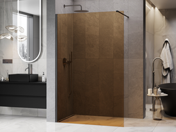 Mexen Kioto paroi de douche Walk-in 70 x 200 cm, bronze 8 mm, gris canon brossé - 800-070-101-66-32