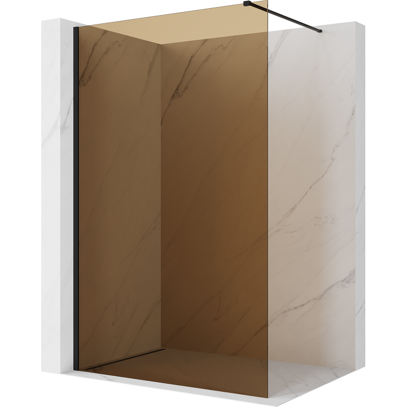 Mexen Kioto paroi de douche Walk-in 110 x 200 cm, bronze 8 mm, noir - 800-110-101-70-32