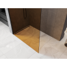 Mexen Kioto paroi de douche Walk-in 140 x 200 cm, bronze 8 mm, noire - 800-140-101-70-32