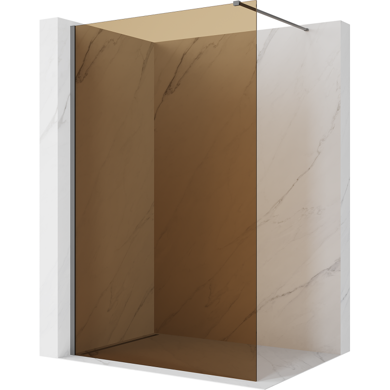 Mexen Kioto Paroi de douche Walk-in 140 x 200 cm, bronze 8 mm, canon de fusil - 800-140-101-95-32