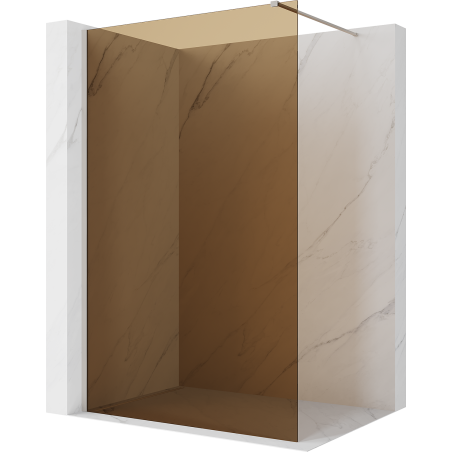 Mexen Kioto paroi de douche Walk-in 130 x 200 cm, bronze 8 mm, nickel brossé - 800-130-101-97-32