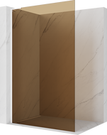 Mexen Kioto L paroi de douche Walk-in 70 x 200 cm, brun, blanc - 800-070-103-20-32