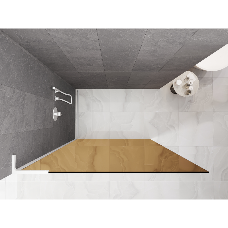 Mexen Kioto L paroi de douche Walk-in 90 x 200 cm, bronze, blanc - 800-090-103-20-32