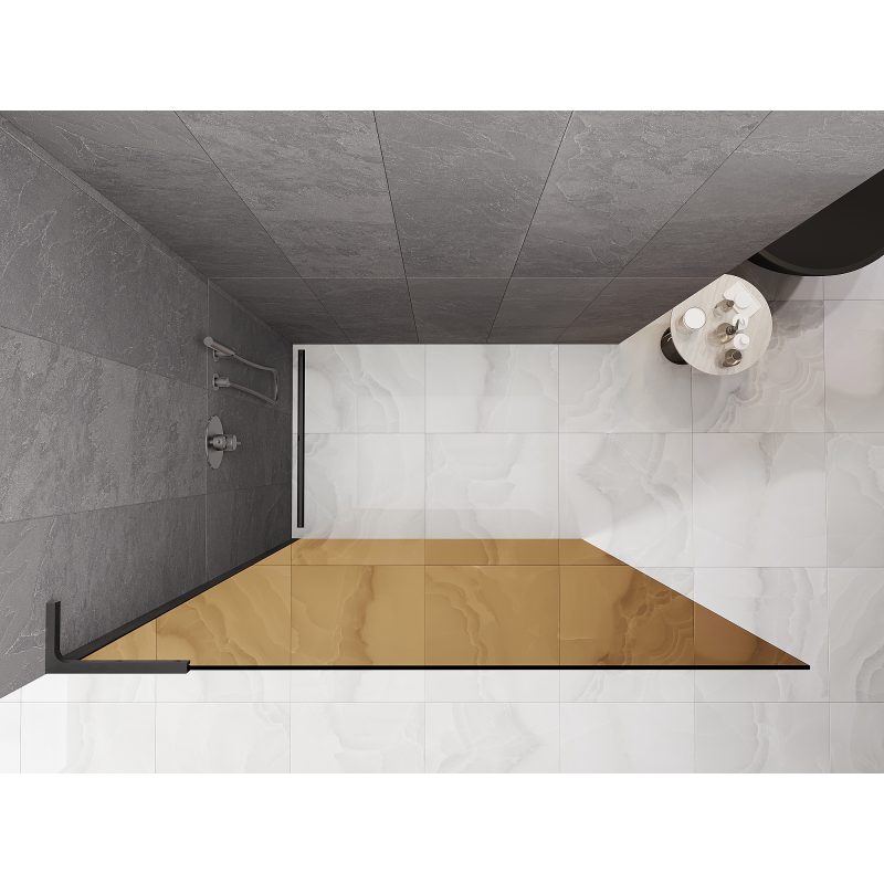 Mexen Kioto L paroi de douche Walk-in 90 x 200 cm, bronze, gris pistolet brossé - 800-090-103-66-32