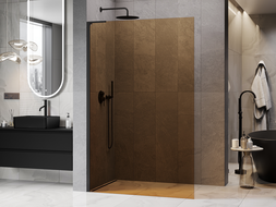 Mexen Kioto L Cabine de douche Walk-in 90 x 200 cm, bronze, noir - 800-090-103-70-32