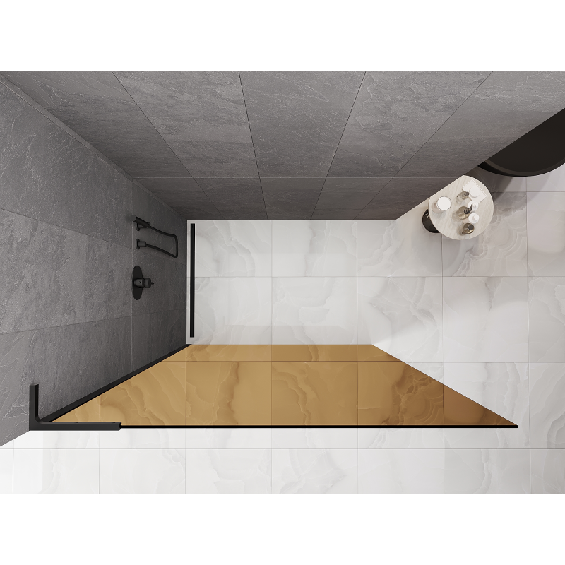 Mexen Kioto L Cabine de douche Walk-in 90 x 200 cm, bronze, noir - 800-090-103-70-32