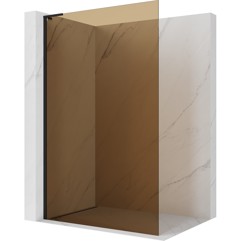 Mexen Kioto L Paroi de douche Walk-in 120 x 200 cm, bronze, noir - 800-120-103-70-32
