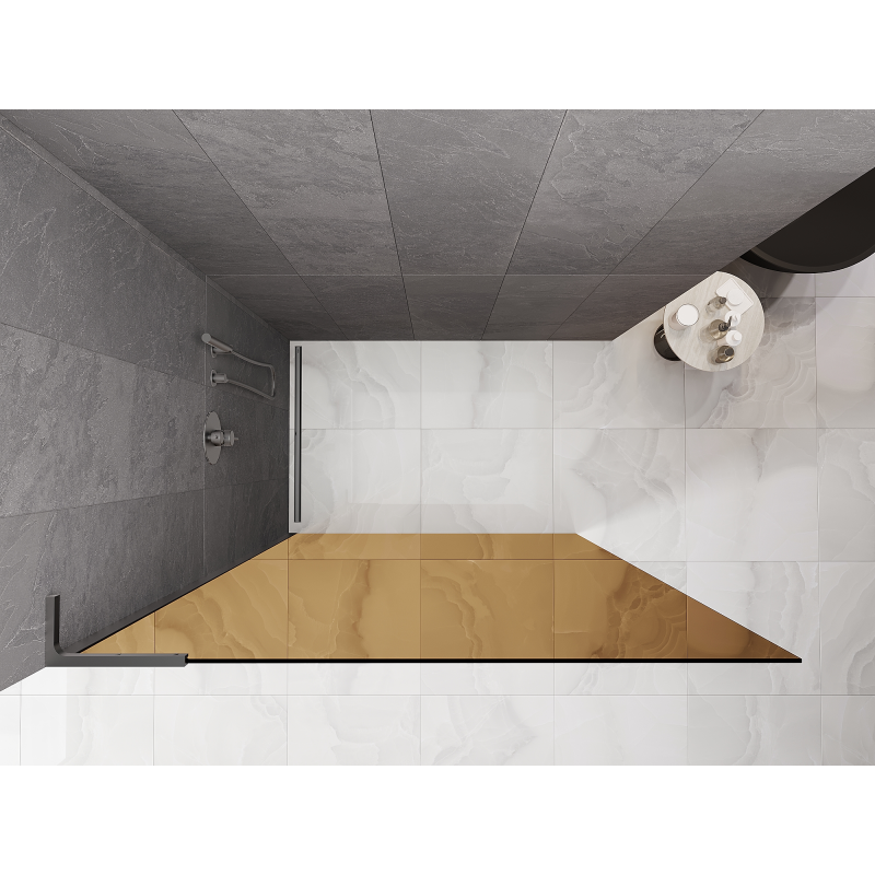 Mexen Kioto L Paroi de douche Walk-in 70 x 200 cm, bronze, métal canon - 800-070-103-95-32