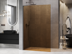 Mexen Kioto L Paroi de douche Walk-in 90 x 200 cm, bronze, métal canon - 800-090-103-95-32