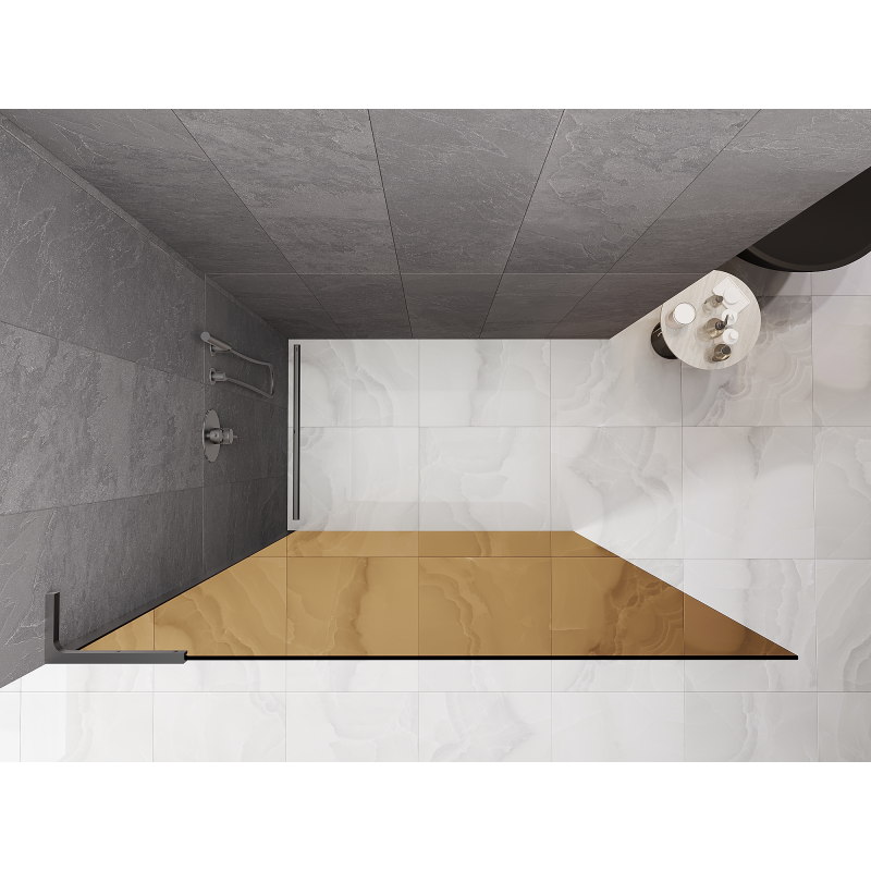 Mexen Kioto L Paroi de douche Walk-in 90 x 200 cm, bronze, métal canon - 800-090-103-95-32