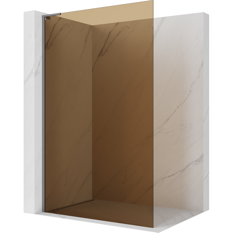 Mexen Kioto L Paroi de douche Walk-in 90 x 200 cm, bronze, métal canon - 800-090-103-95-32