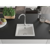 Mexen Milo évier de cuisine en granit 1 bac avec robinet Telma, blanc - 6505-20-670200-00