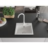 Mexen Milo évier en granit 1 bac avec robinet de cuisine Telma, blanc - 6505-20-670200-20
